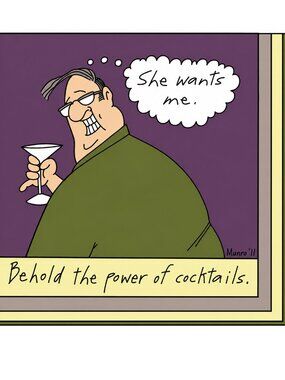 "She wants me... Behold the power of cocktails" Set of 20 Cocktail Napkins